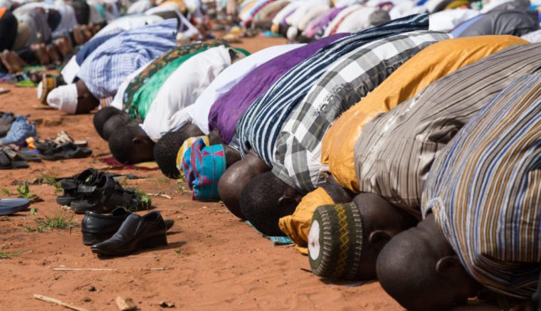 Muslims praying